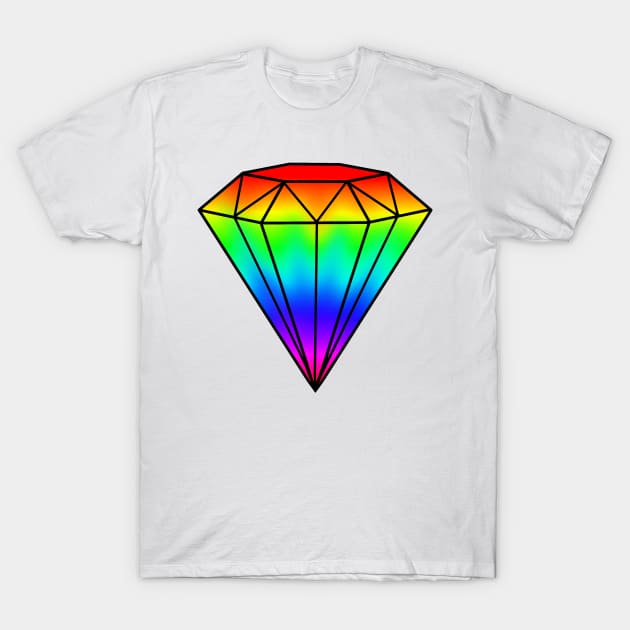 Jewel Rainbow Ombre Gradient Gem T-Shirt by Art by Deborah Camp